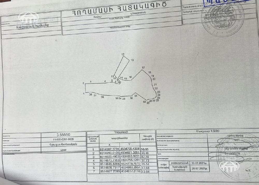 Land · 35,555 m² · Xashtarak