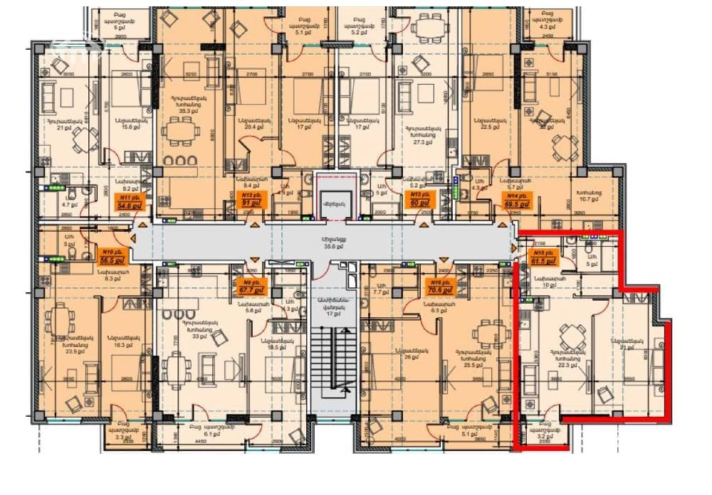 Квартира · 2 комн. · 61,5 м² · Ереван