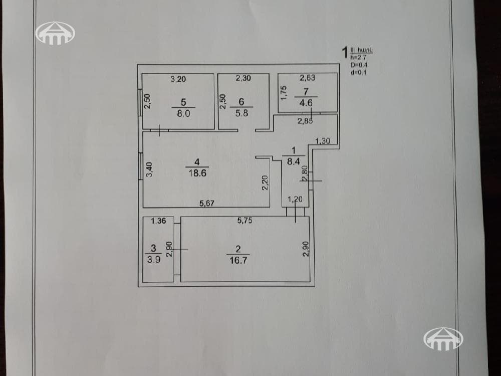 Apartment · 3 rooms · 66 m² · Arabkir