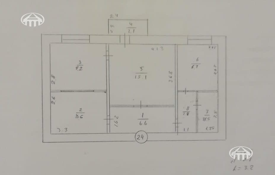 Բնակարան · 2 սեն. · 56 մ² · Կենտրոն