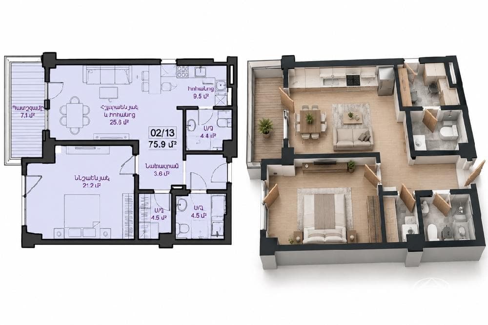 Квартира · 81 м² · Норк-Мараш