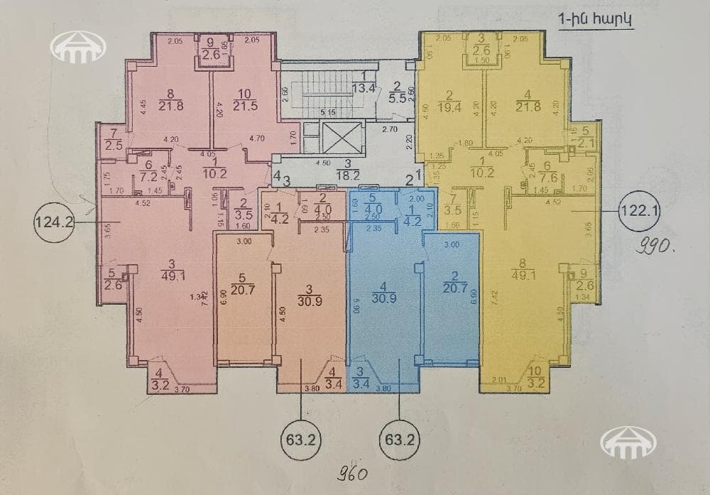 Квартира · 3 комн. · 122 м² · Кентрон