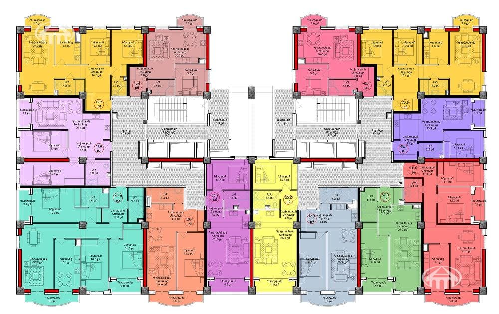 Квартира · 2 комн. · 56 м² · Канакер-Зейтун
