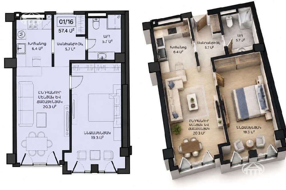Квартира · 58 м² · Норк-Мараш