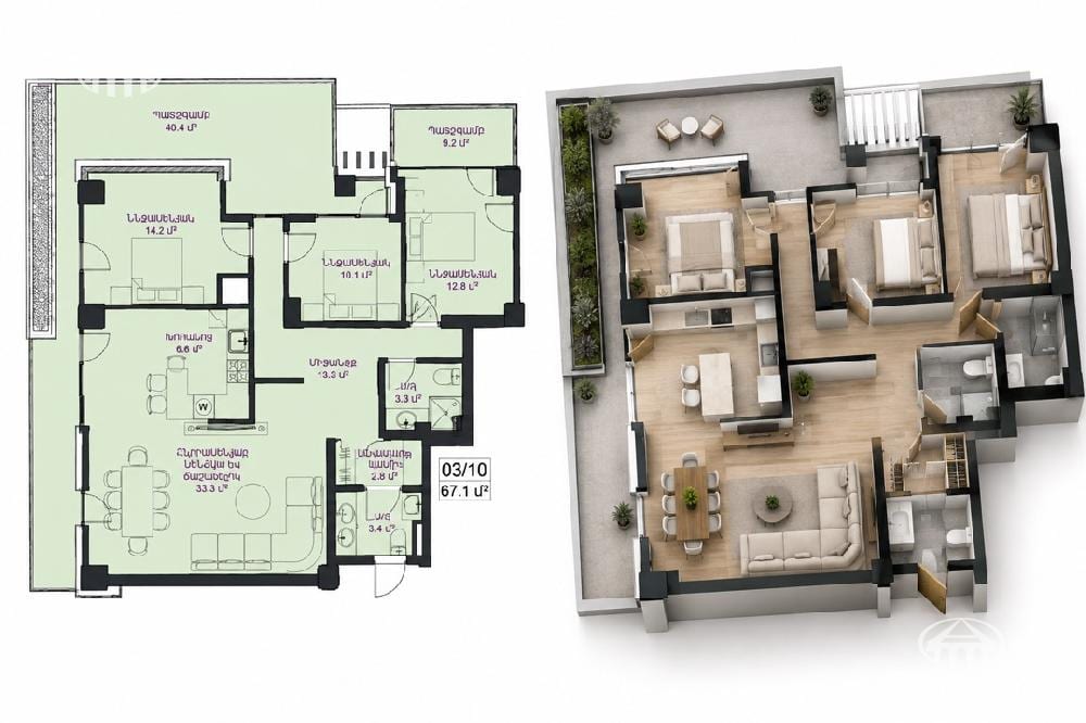Apartment · 4 rooms · 149 m² · Nork-Marash