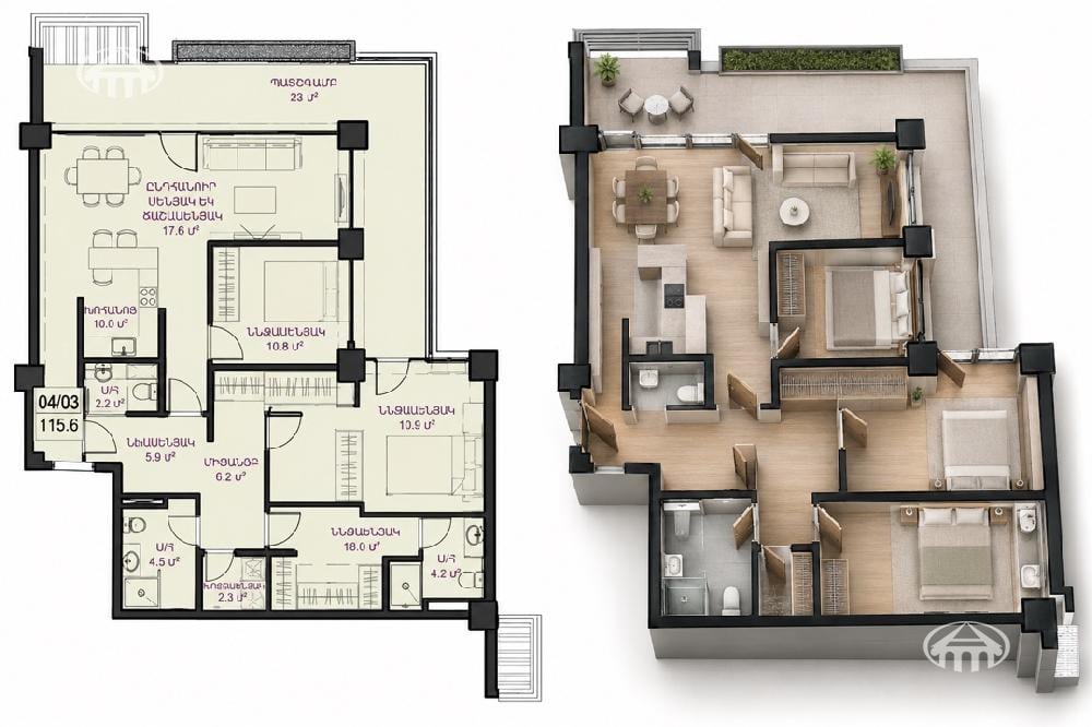Apartment · 4 rooms · 116 m² · Nork-Marash
